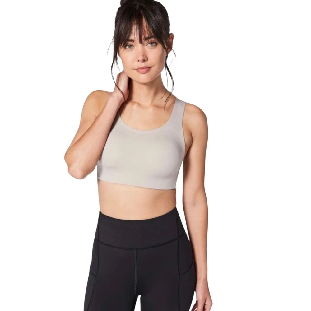 Lululemon Enlite Sports Bra 34C Gray High Impact Running Cross Back LW2BE0S